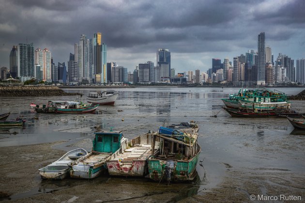 De contrastrijke skyline van Panama
