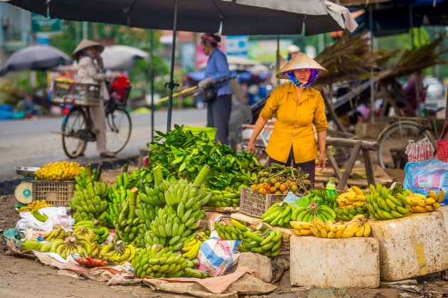 op de markt in Noord Vietnam