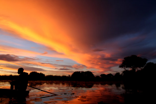Sunset Okavango-Delta