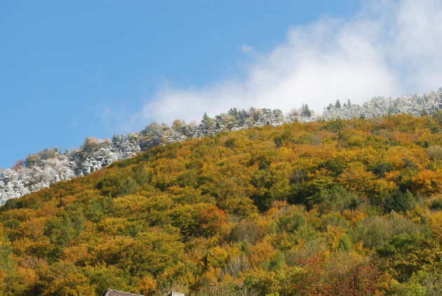 Herfstlandschap in bergen nabij Vaduz