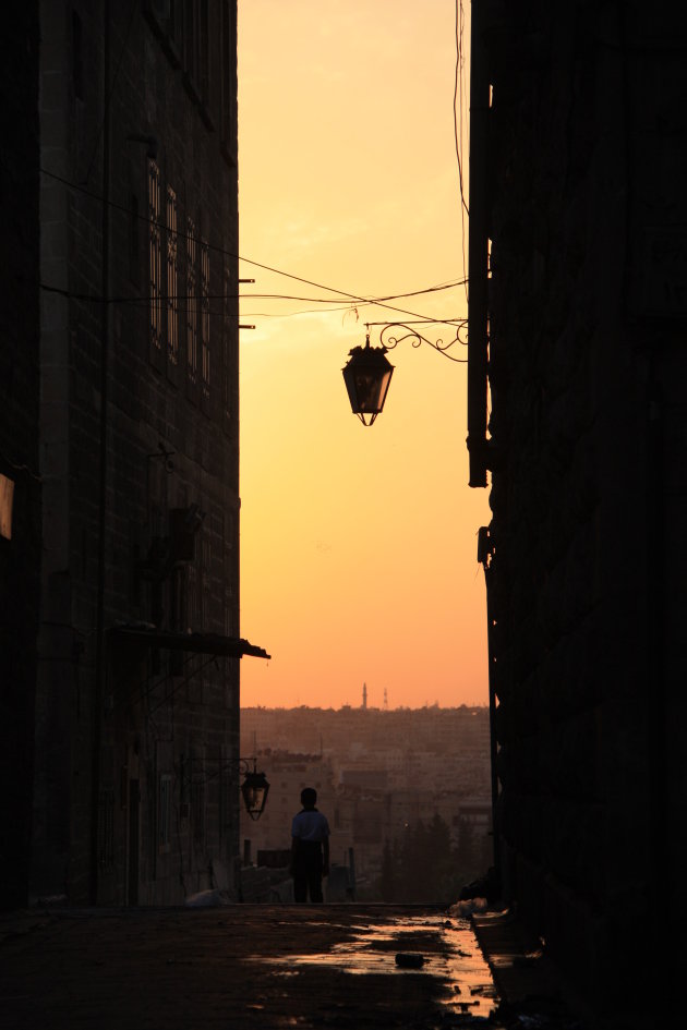 Zonsondergang in Aleppo