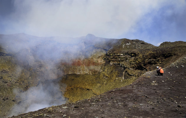 De krater van de Villarica