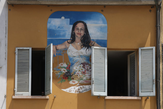 Muurschildering in de Borgo San Giuliana in Rimini