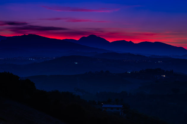 Zonsondergang in Italie
