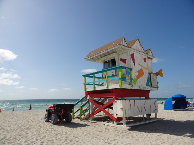 Strandwacht huisje op Miami Beach