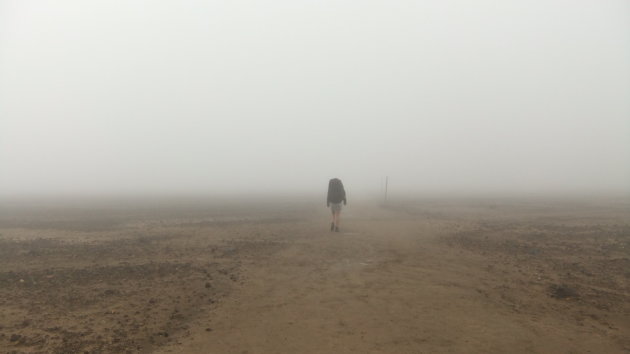 Maanlandschap in de mist (Tongariro National park)