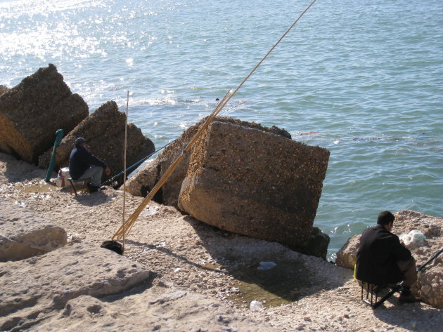 Vissers bij Fort Qaitbey