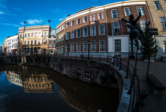 Winkel van Sinkel reflectie in Oude Gracht (fisheye)