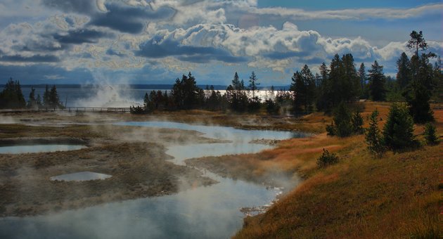 Hot springs bij Yellowstone Lake
