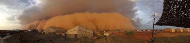 Zandstorm woestijn Mali 