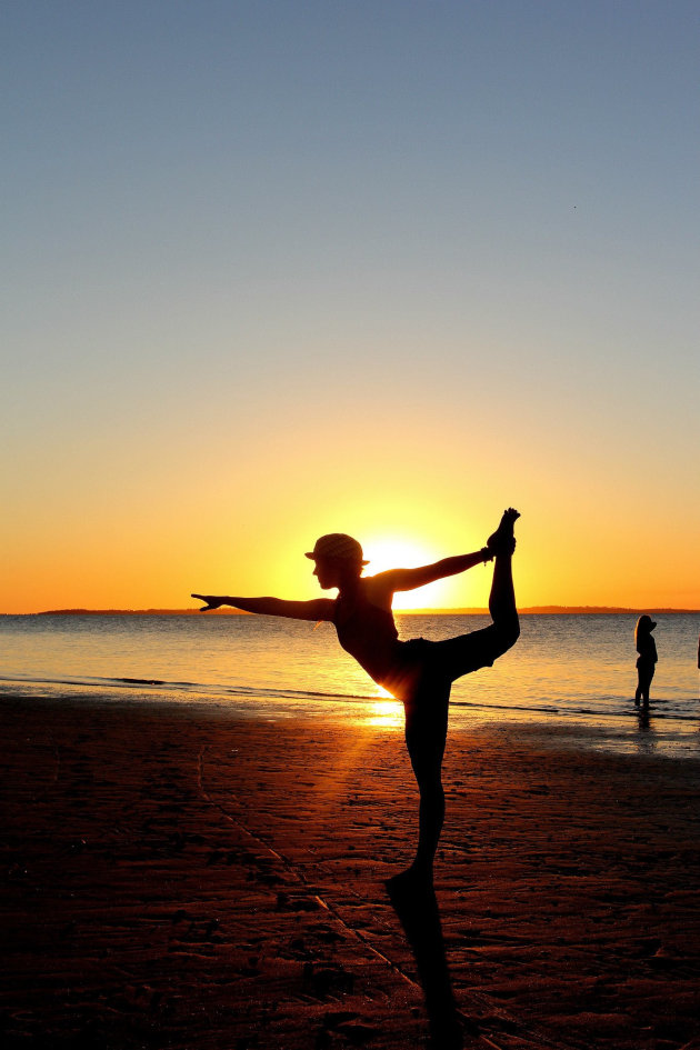 Yoga op het strand