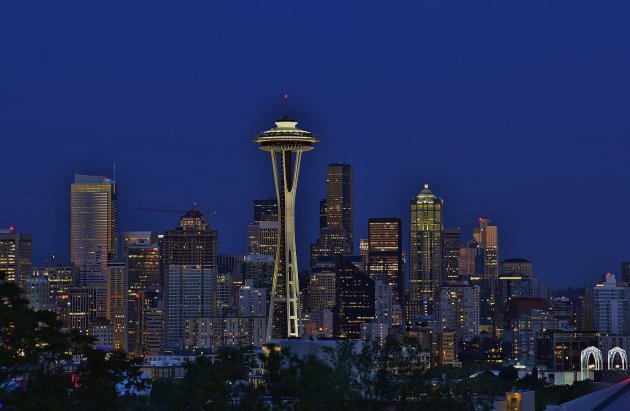 The Seattle Skyline, mooi overdag, 's avonds op zijn mooist!