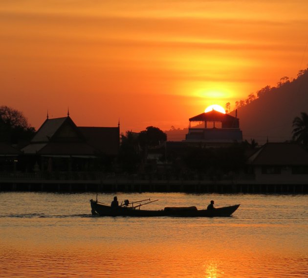 Zonsondergang in Kampot