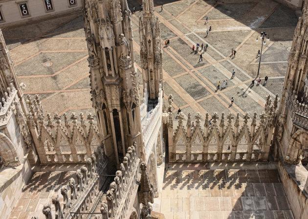 Uitzicht vanaf de Duomo Milaan