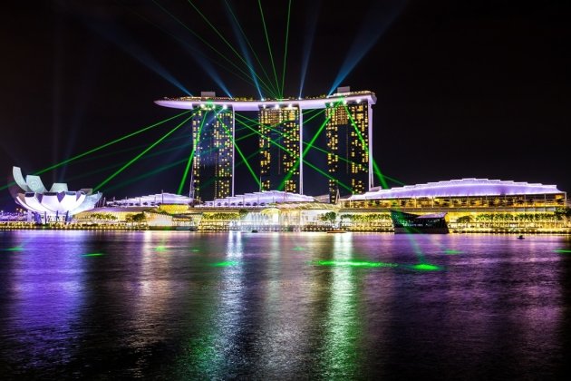 Licht- en watershow Singapore