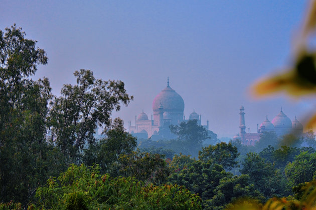 Krieken van de dag bij de Taj Mahal