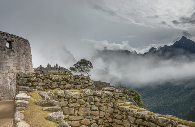 Werelds uitzicht bij Machu Picchu
