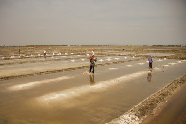 De zoutvelden bij Kampot