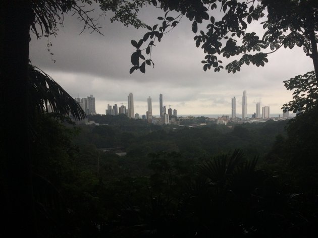 Skyline Panama stad vanuit Parque Metropolitan