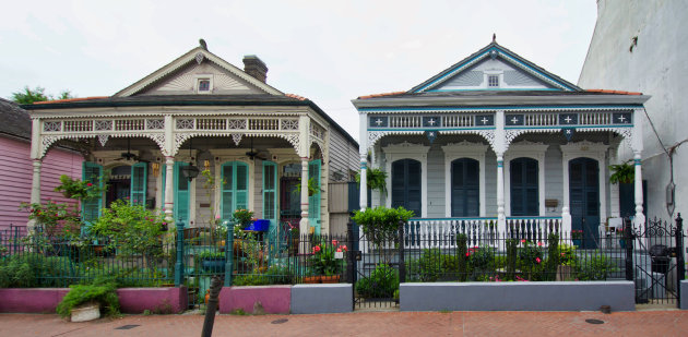 Typische  French Quarter Huisjes in New Orleans
